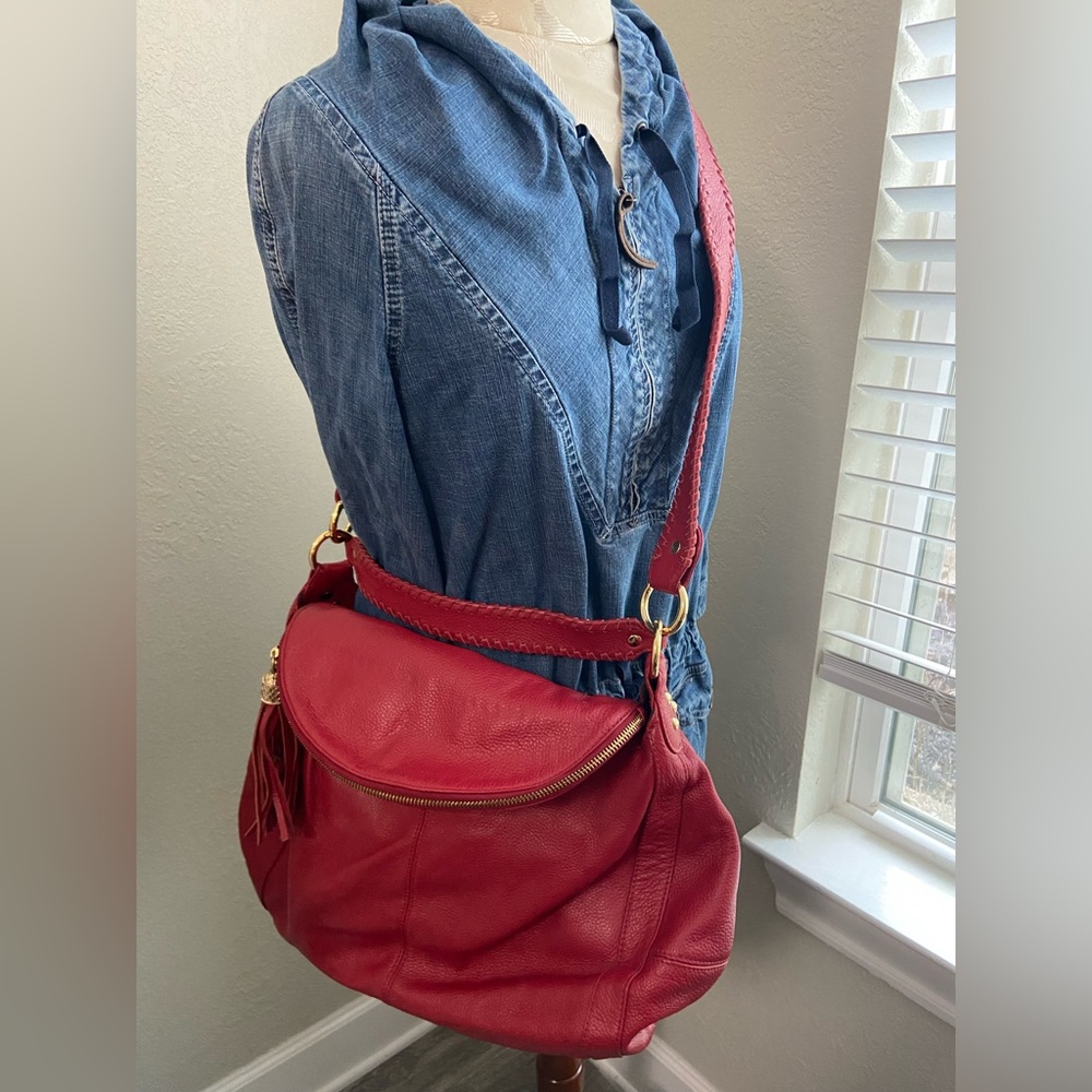 Onna Ehrlich Red Hobo Bag